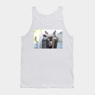 the gray and white ragdoll cat sleeping Tank Top